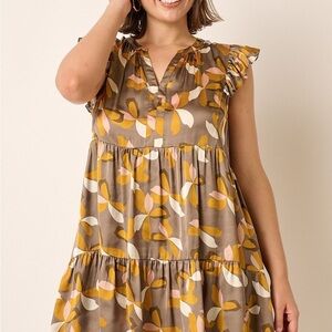 Mittoshop Floral Ruffle Sleeve Dress Small NWT